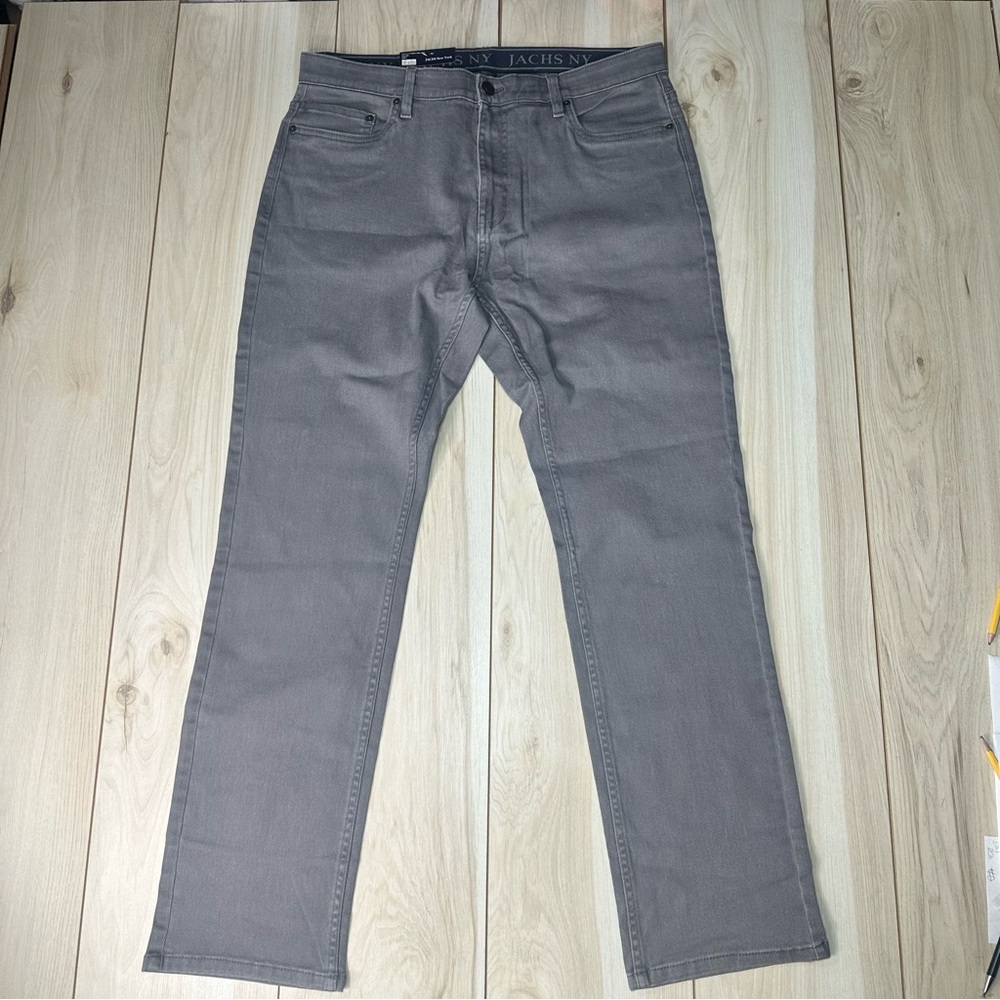 Jachs NY Men's 5 Pocket Denim Pant Size 36X32 Grey, Straight Fit, Classic New